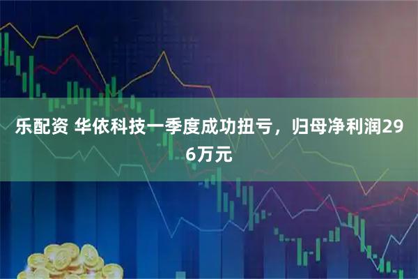 乐配资 华依科技一季度成功扭亏，归母净利润296万元
